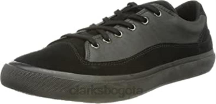Clarks 0DX8L1114 Zapatilla clarks aceley lo de hombre de piel negra hombres cuero negro