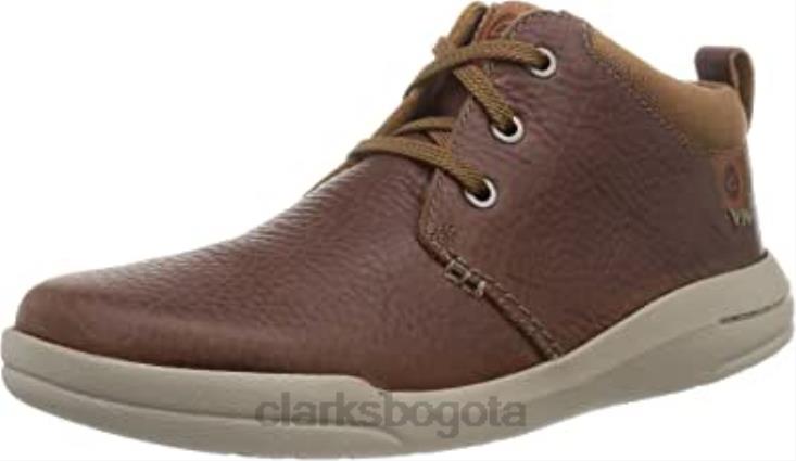 Clarks 0DX8L1594 Zapatillas Clarks Driftway Mid para hombre, color tostado oscuro. hombres lea bronceado oscuro