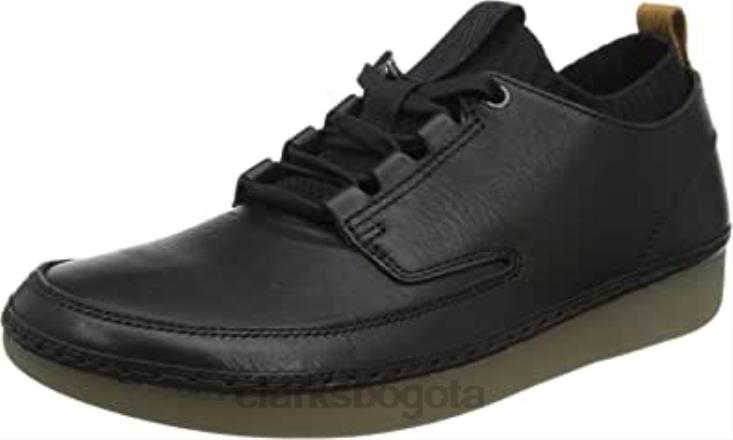 Clarks 0DX8L2353 Zapatilla Clarks Nature IV de cuero negro para hombre. hombres cuero negro