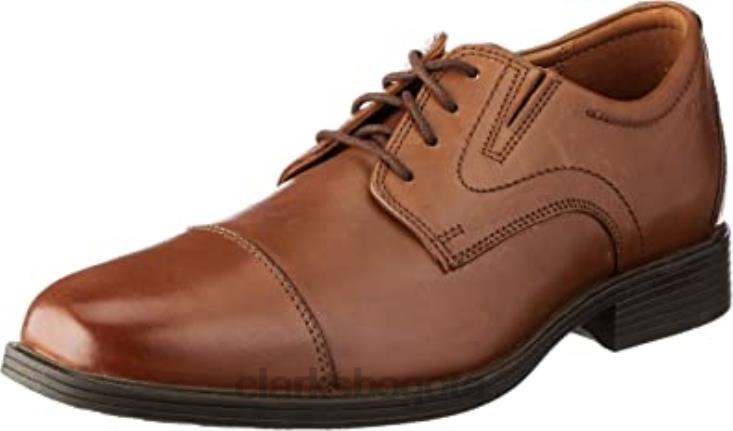 Clarks 0DX8L2974 Zapatilla Whiddon Cap para hombre de piel color canela oscuro clarks hombres
