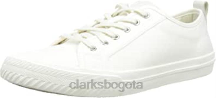 Clarks 0DX8L839 zapatilla de encaje roxby para hombre clarks lona blanca hombres lienzo blanco