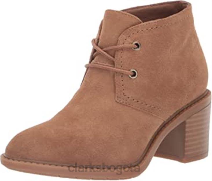 Clarks 0DX8L2243 Botas Clarks Scene Lace de ante caqui oscuro para mujer mujer gamuza caqui oscuro