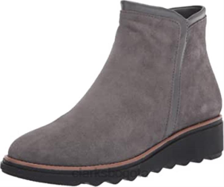 Clarks 0DX8L2499 Bota de moda Clarks Sharon Heights de gamuza gris para mujer mujer