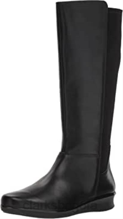 Clarks 0DX8L726 botas de moda mujer Hope Play negro cuero textil clarks mujer textil de cuero negro