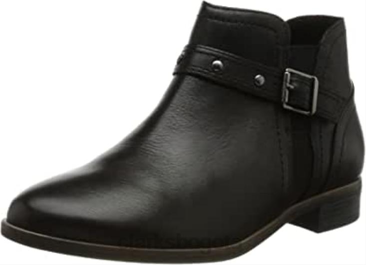 Clarks 0DX8L925 botas de moda chelsea trish para mujer clarks negro mujer cuero negro