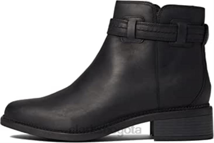 Clarks 0DX8L1875 Botín clarks mujer maye facilidad piel negra mujer cuero negro