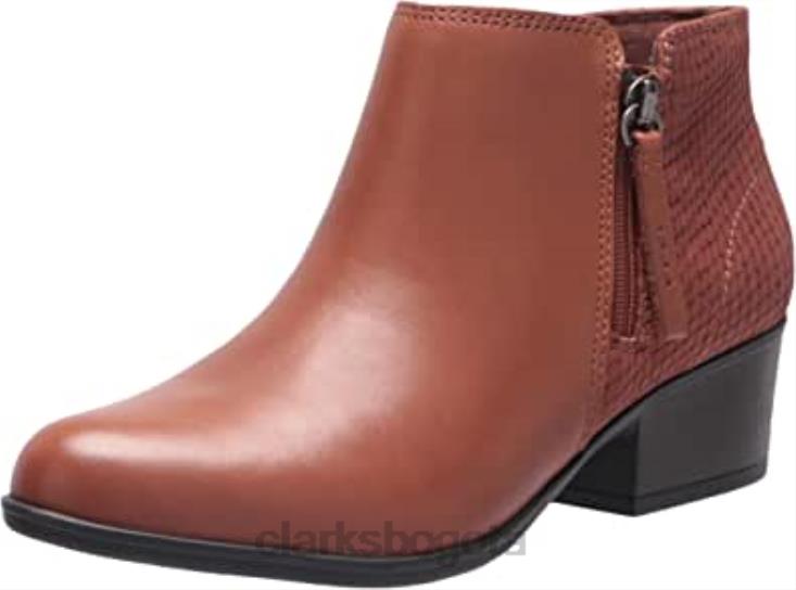 Clarks 0DX8L2212 botines clarks adreena Hope de cuero mahoga ny para mujer mujer cuero caoba