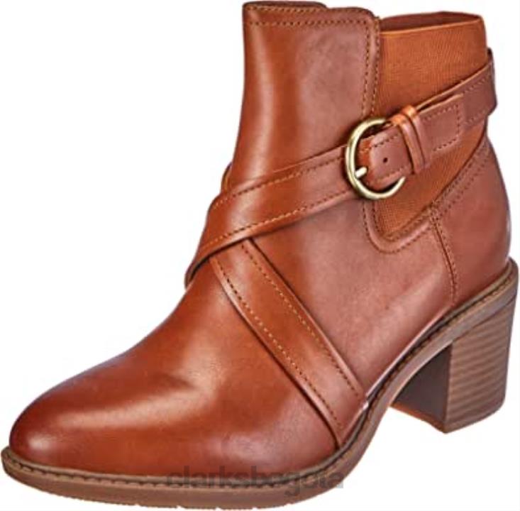 Clarks 0DX8L2634 Botín clarks mujer scene strap piel caramelo mujer cuero caramelo