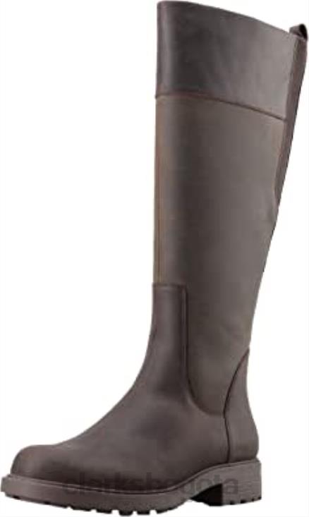 Clarks 0DX8L489 Botas hasta la rodilla de mujer con forro cálido orinoco2 hi marrón oscuro de Clarks mujer marron oscuro