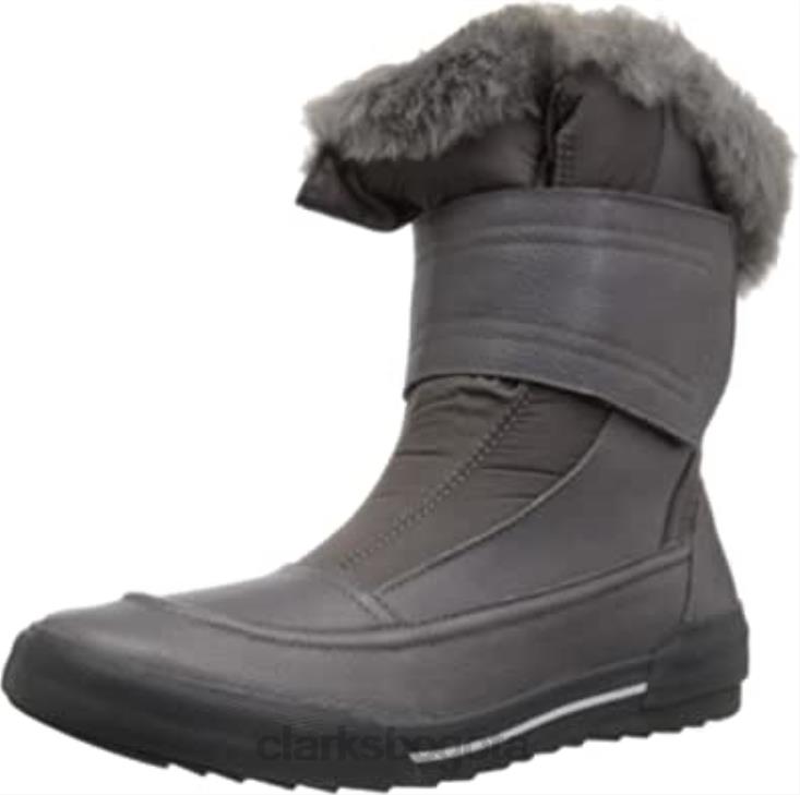 Clarks 0DX8L2519 bota de nieve gilby merilyn para mujer cuero gris clarks mujer cuero gris