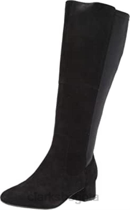 Clarks 0DX8L329 Botas altas hasta la rodilla marilyn abby de gamuza negra de Clarks para mujer mujer ante negro