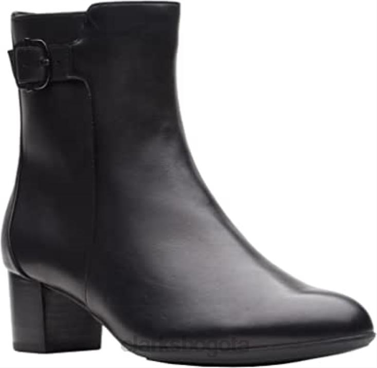 Clarks 0DX8L393 botas clarks linnae up de cuero negro para mujer mujer cuero negro
