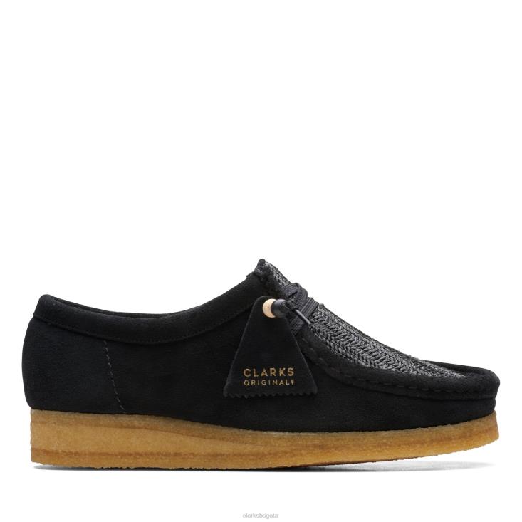 Clarks 0DX8L3412 clarks wallabee rafia negra mujer rafia negra