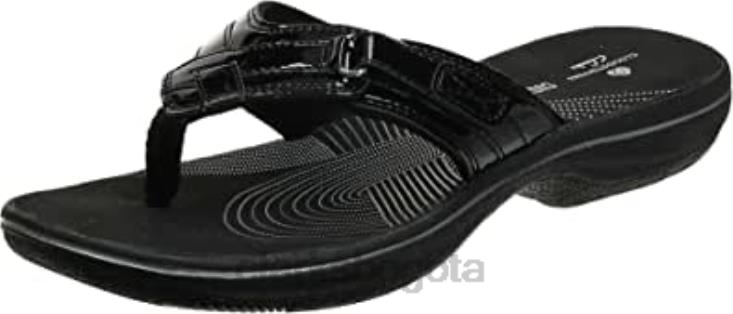 Clarks 0DX8L2044 Chanclas Breeze Sea Mujer Charol Sintetico Negro Clarks mujer charol sintético negro