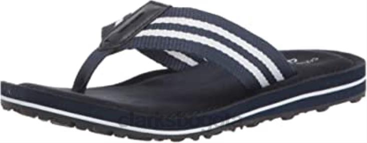 Clarks 0DX8L344 Chanclas clarks fenner sunset de textil azul marino mujer textil azul marino