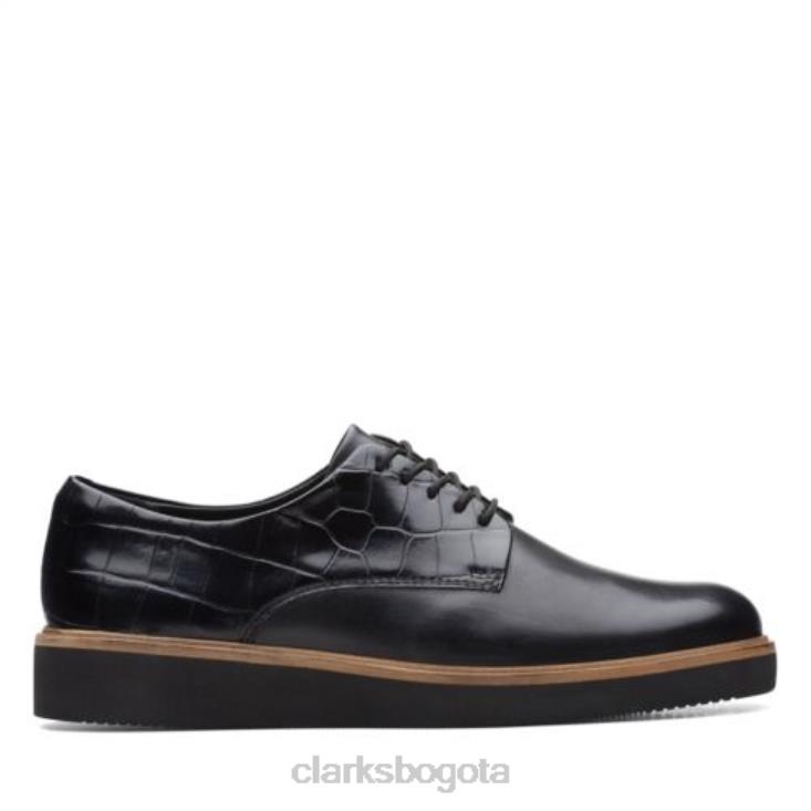 Clarks 0DX8L3867 clarks combi negros glickly derby mujer combinado negro
