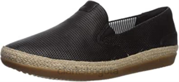 Clarks 0DX8L137 Mocasines planos Danelly Iris de cuero negro de Clarks para mujer mujer cuero negro