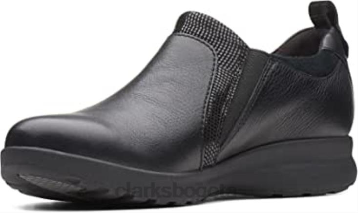 Clarks 0DX8L1411 Mocasines clarks un adorn con cremallera para mujer en negro mujer negro