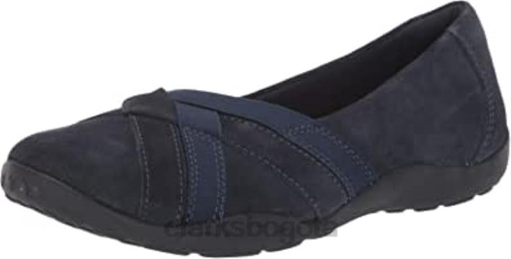 Clarks 0DX8L1664 Mocasines planos clarks haley jay de ante azul marino para mujer mujer gamuza azul marino