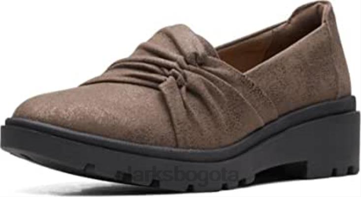 Clarks 0DX8L198 mocasín mujer estilo calla plano bronce metalizado sintético clarks mujer bronce metálico sintético