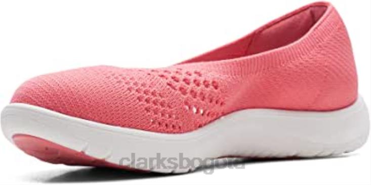 Clarks 0DX8L2115 mocasines clarks adella moon de punto coral para mujer mujer tejido coralino