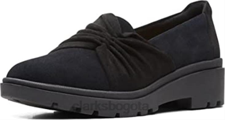 Clarks 0DX8L2645 mocasín estilo calla mujer plano clarks ante negro mujer ante negro
