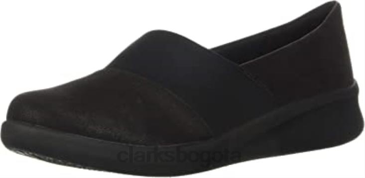 Clarks 0DX8L2770 Mocasín Clarks Sillian 20 Moon para mujer plano negro sintético mujer negro sintético