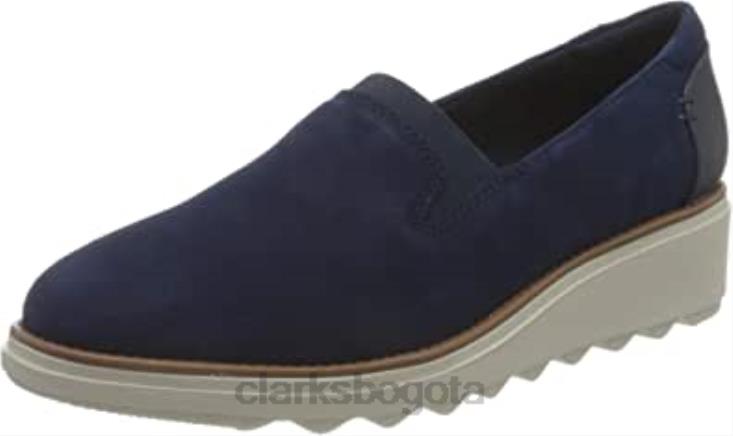 Clarks 0DX8L343 mocasín sharon dolly mujer clarks ante azul oscuro mujer gamuza azul oscuro