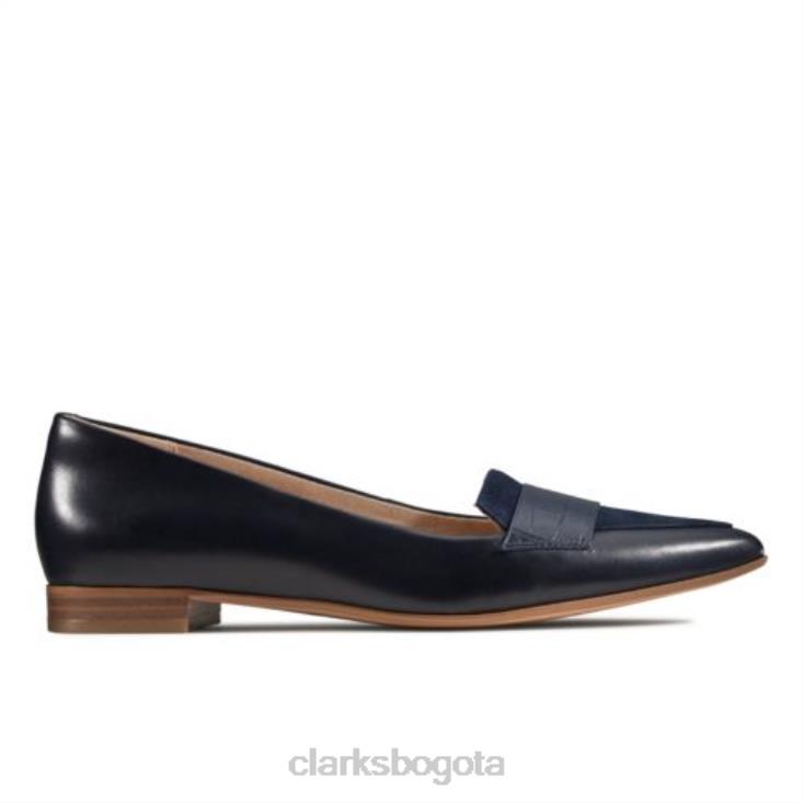 Clarks 0DX8L4013 mocasín laina 15 clarks marino cocodrilo combinado mujer combi de cocodrilo azul marino