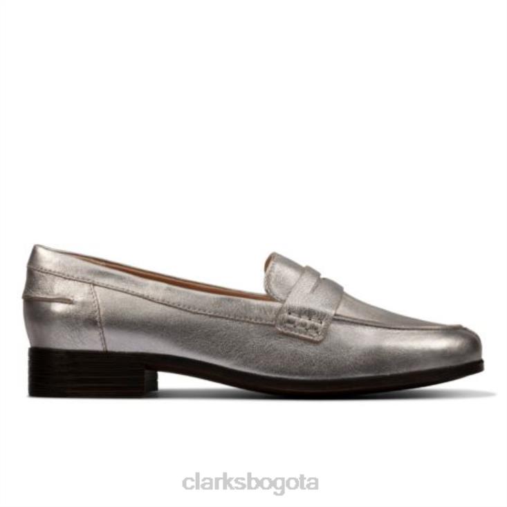 Clarks 0DX8L4339 mocasines clarks hamble plateado metalizado mujer plata metalizada