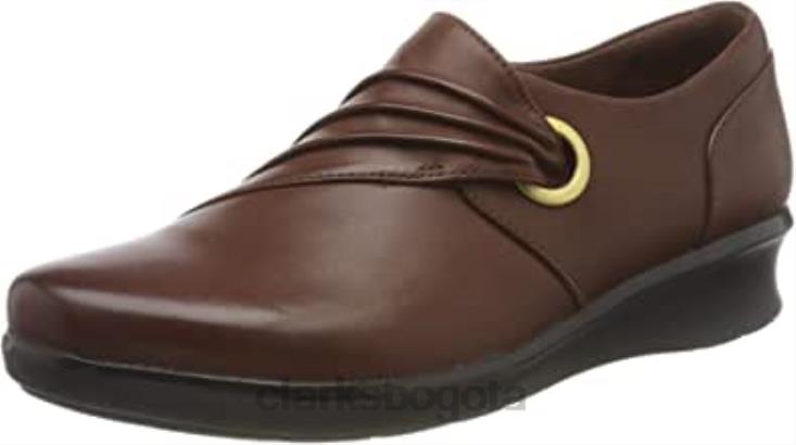 Clarks 0DX8L502 mocasín con brillo Hope para mujer marrón caoba ny mahoga ny clarks mujer caoba marrón caoba