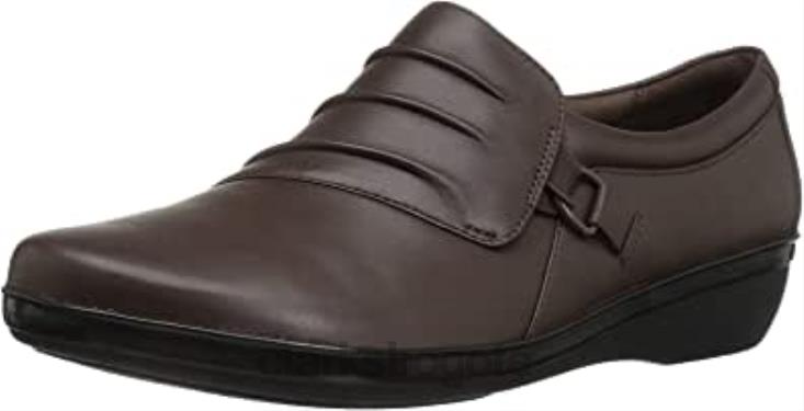 Clarks 0DX8L556 mocasines sin cordones everlay heidi de cuero marrón oscuro para mujer clarks mujer cuero marrón oscuro
