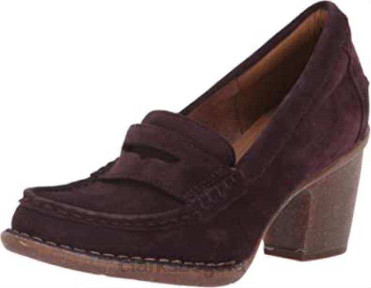 Clarks 0DX8L1449 clarks berenjena gamuza mujer carleta belle mujer ante berenjena