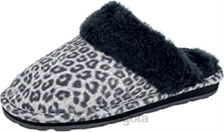Clarks 0DX8L1704 Zapatilla tipo zueco cómoda de piel de ante con espalda abierta de clarks de leopardo gris negro para mujer mujer leopardo gris negro