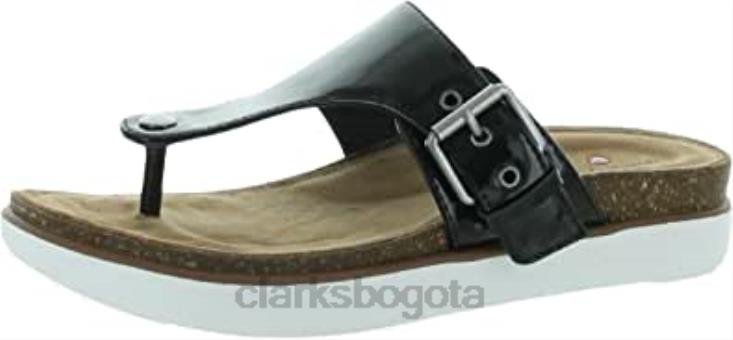Clarks 0DX8L183 mujer elayne step charol blanco charol negro clarks mujer charol negro