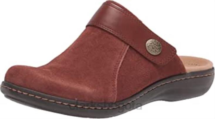 Clarks 0DX8L2190 zuecos con correa laurieann para mujer color canela oscuro combi clarks mujer combinación de bronceado oscuro
