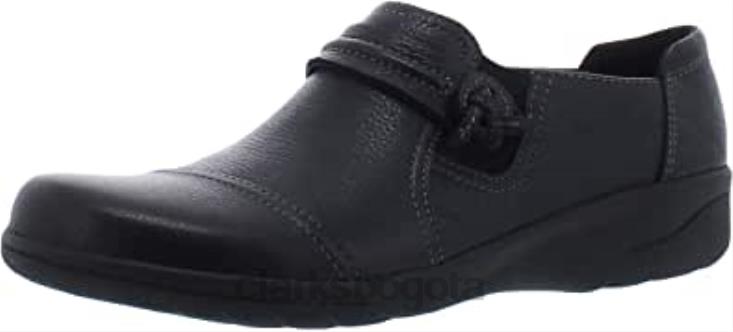 Clarks 0DX8L223 clarks cheyn madi de cuero con punta cerrada para mujer negro mujer