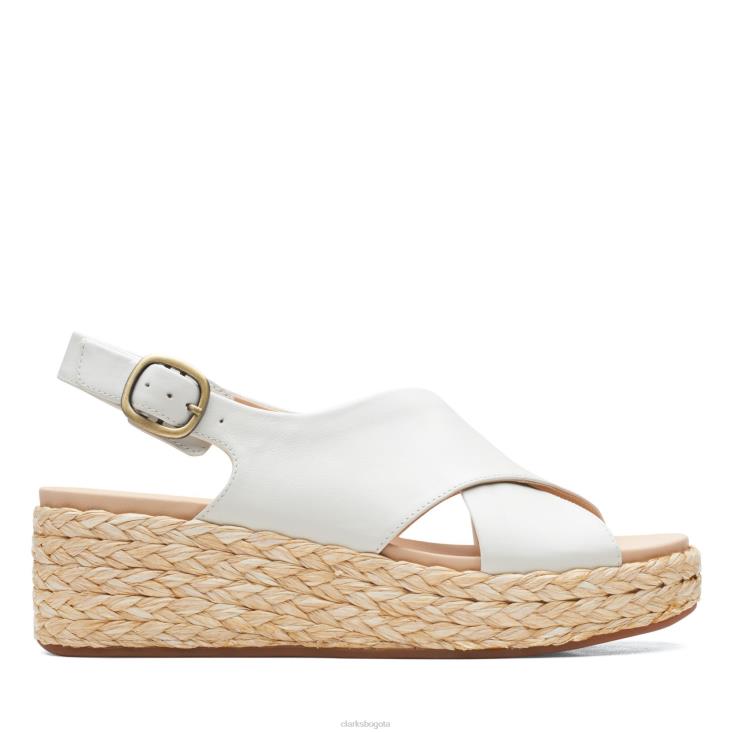 Clarks 0DX8L3426 clarks kimmei cross cuero blanco mujer cuero blanco