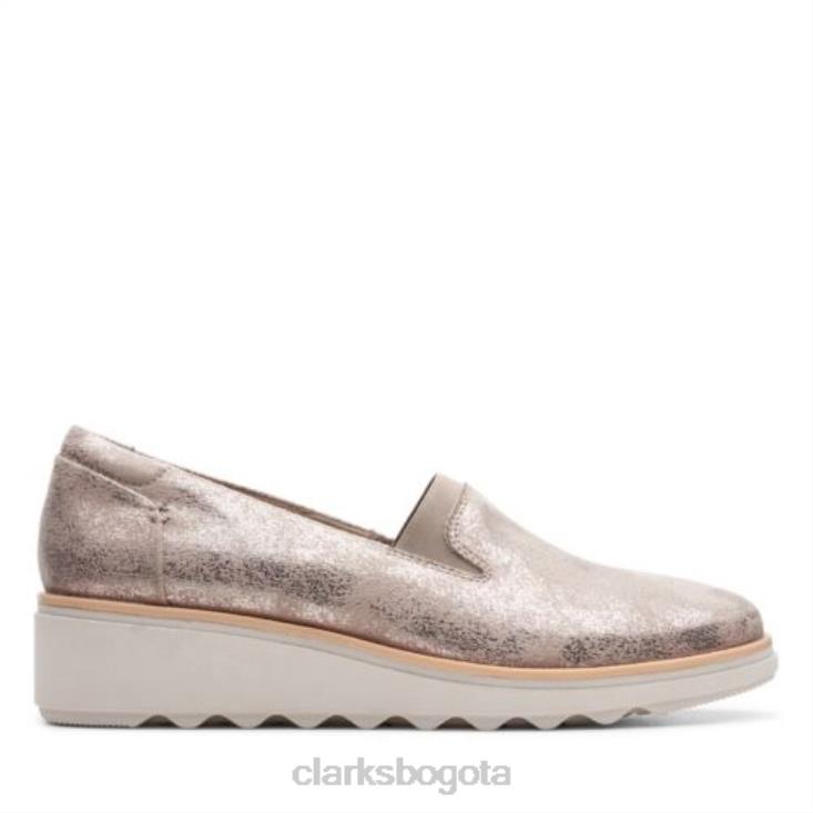Clarks 0DX8L3879 sharon dolly clarks peltre metálico textil mujer textil metálico peltre