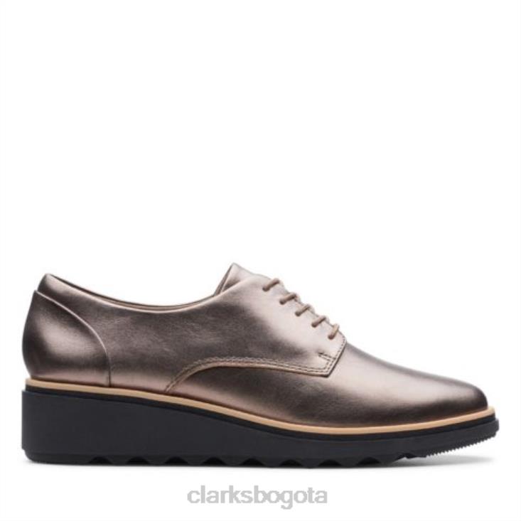 Clarks 0DX8L4024 guijarro metalizado cuero clarks sharon noel mujer cuero metalizado guijarro