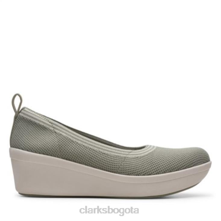 Clarks 0DX8L4035 clarks step rose fern textil oliva polvoriento mujer textil oliva polvoriento