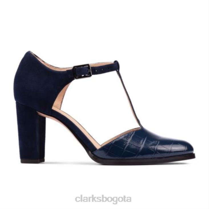 Clarks 0DX8L4040 clarks cocodrilo azul marino kayl85 tbar 2 mujer cocodrilo azul marino