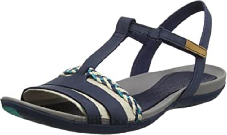 Clarks 0DX8L1464 Sandalias con tacón de cuña Clarks Tea Lite Grace azul marino para mujer mujer azul marino