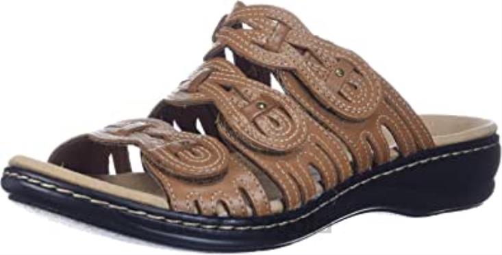 Clarks 0DX8L2045 sandalia clarks leisa faye mujer cuero tostado mujer cuero marrón