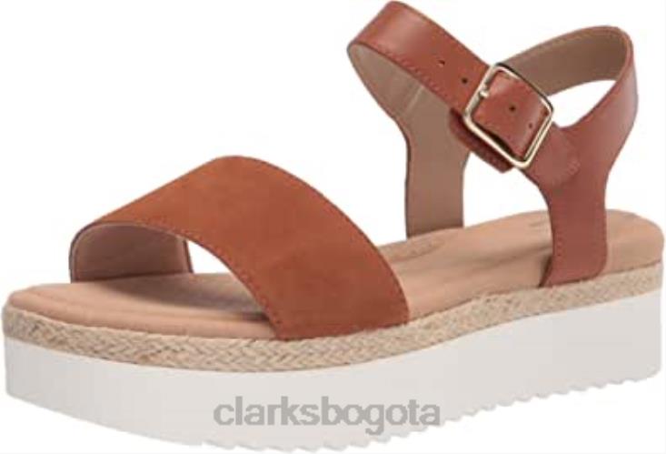Clarks 0DX8L2086 Sandalia de cuña lana Shore para mujer clarks color canela oscuro mujer bronceado oscuro