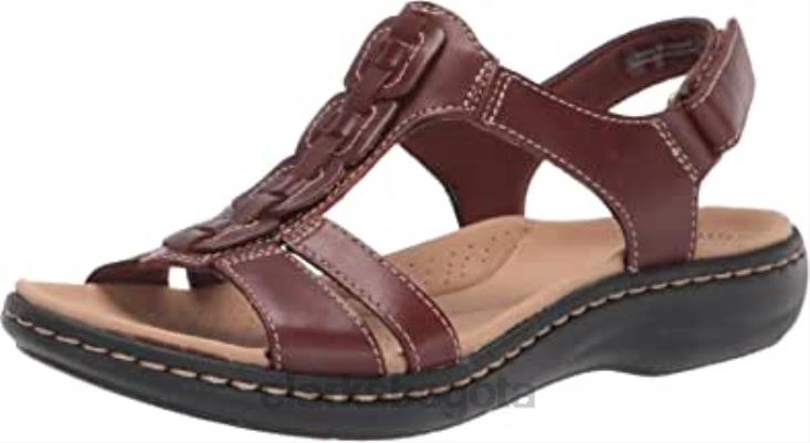 Clarks 0DX8L2197 sandalia plana laurieann kay para mujer clarks cuero tostado mujer cuero marrón