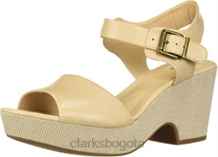 Clarks 0DX8L2380 sandalias de cuña maritsa janna de cuero rubor para mujer clarks mujer cuero rubor