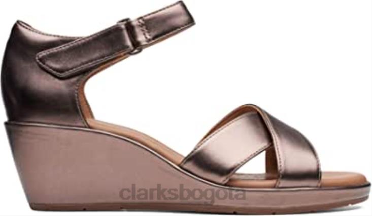 Clarks 0DX8L2614 Sandalias cruzadas un plaza mujer sandalias negro metalizado clarks mujer metalico