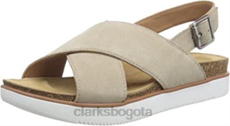 Clarks 0DX8L2687 sandalia clarks elayne cross slide para mujer gamuza arena mujer gamuza arena