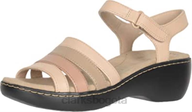 Clarks 0DX8L2734 sandalias delana brenna para mujer color rubor piel combinada clarks mujer cuero combinado rubor